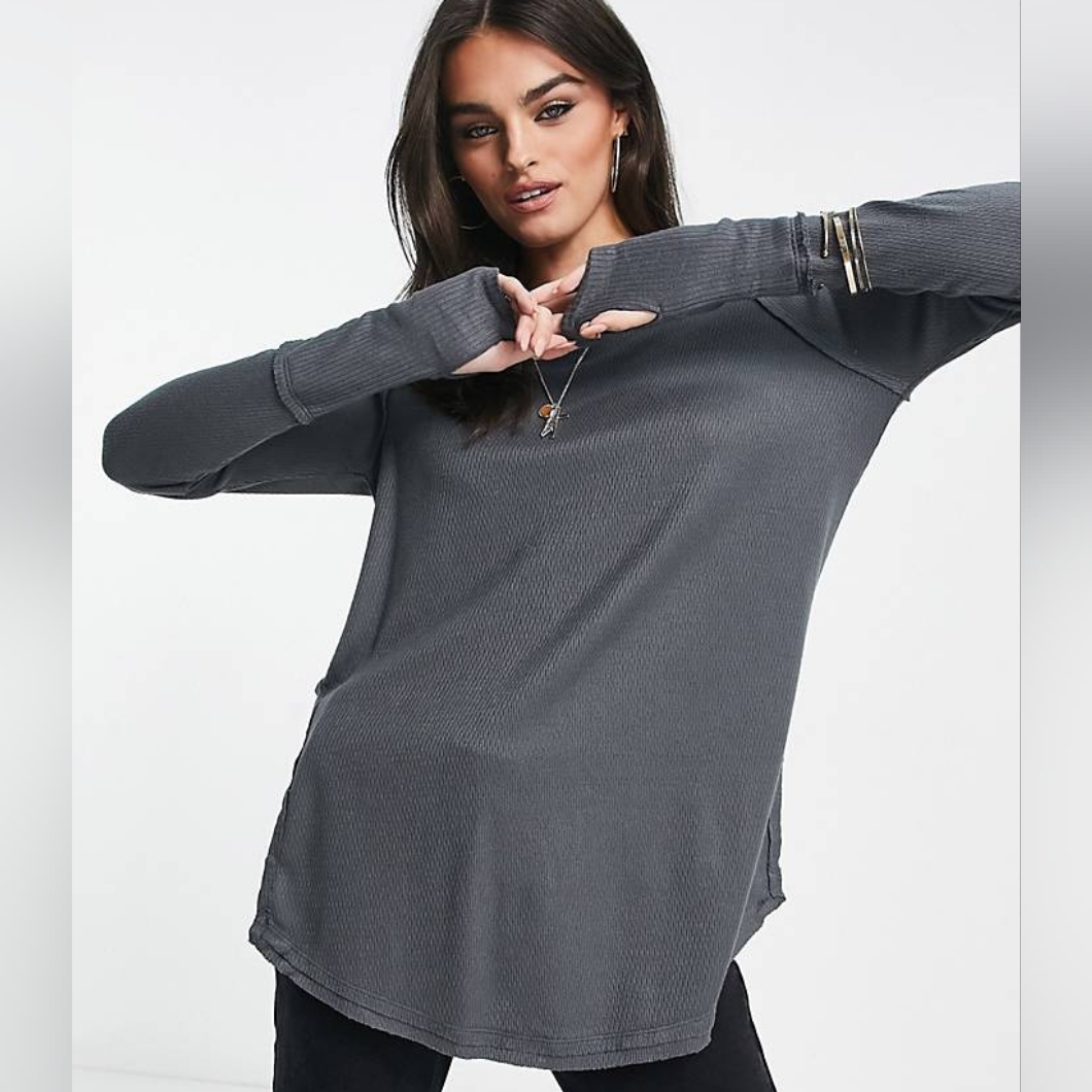 S/M Free People's We The Free Long Sleeve Thermal Knit Top Tunic